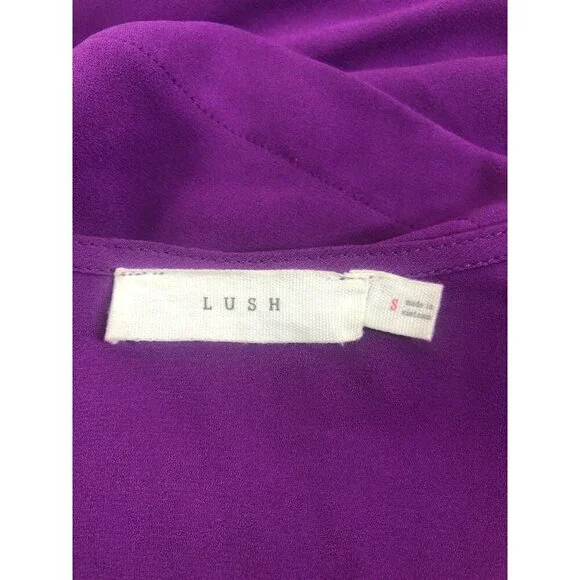 LUSH womens S lavender purple fold over front tunic blouse - Picture 9 of 10